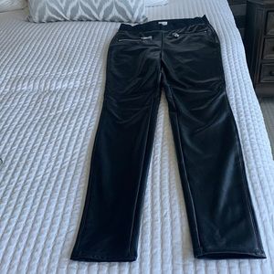 Faux black leather pants